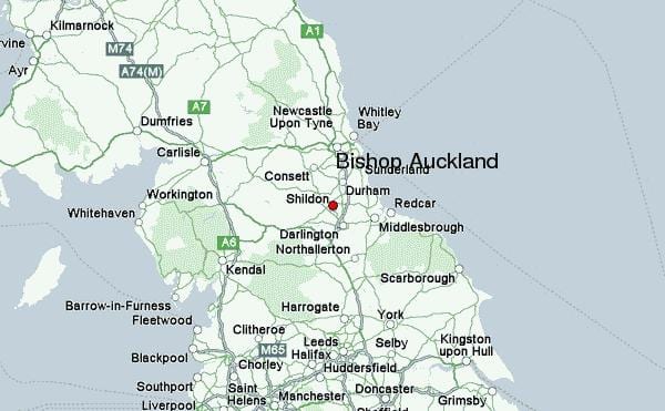 ਨਕਸ਼ਾ ਦੇ ਬਿਸ਼ਪ Auckland