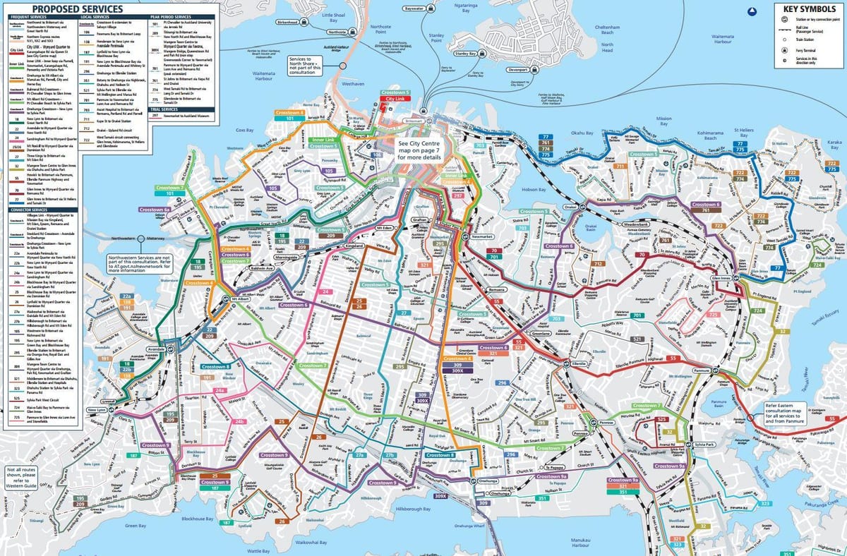 Auckland ਜਨਤਕ ਆਵਾਜਾਈ ਦਾ ਨਕਸ਼ਾ