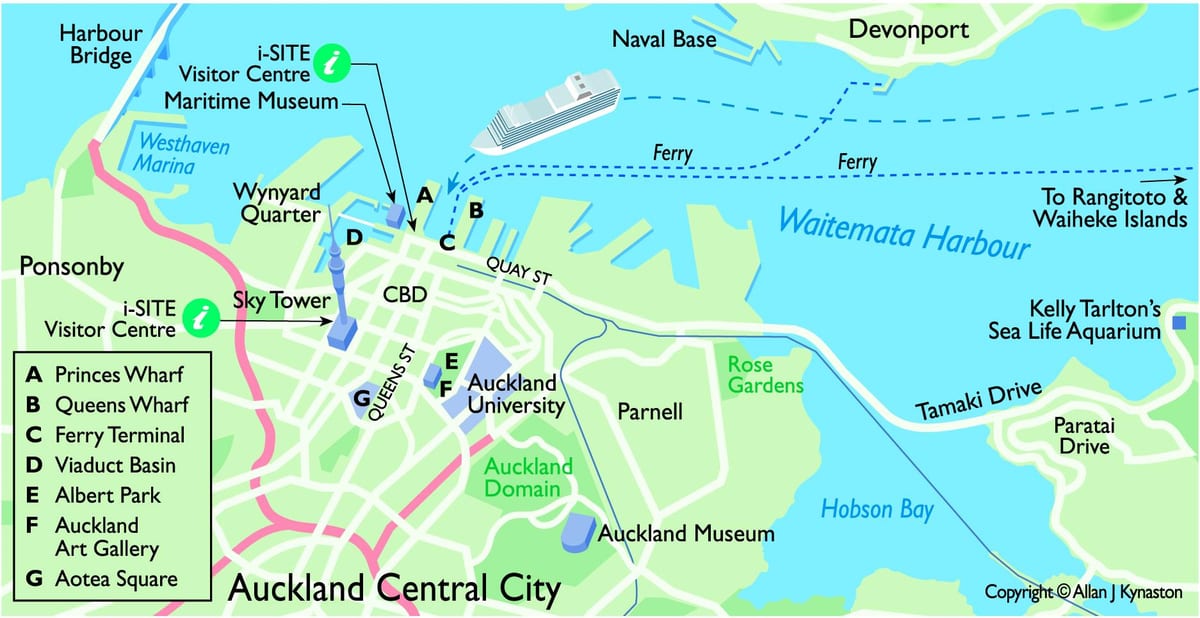 Auckland ਕਰੂਜ਼ ਜਹਾਜ਼ ਨੂੰ ਟਰਮੀਨਲ ਦਾ ਨਕਸ਼ਾ