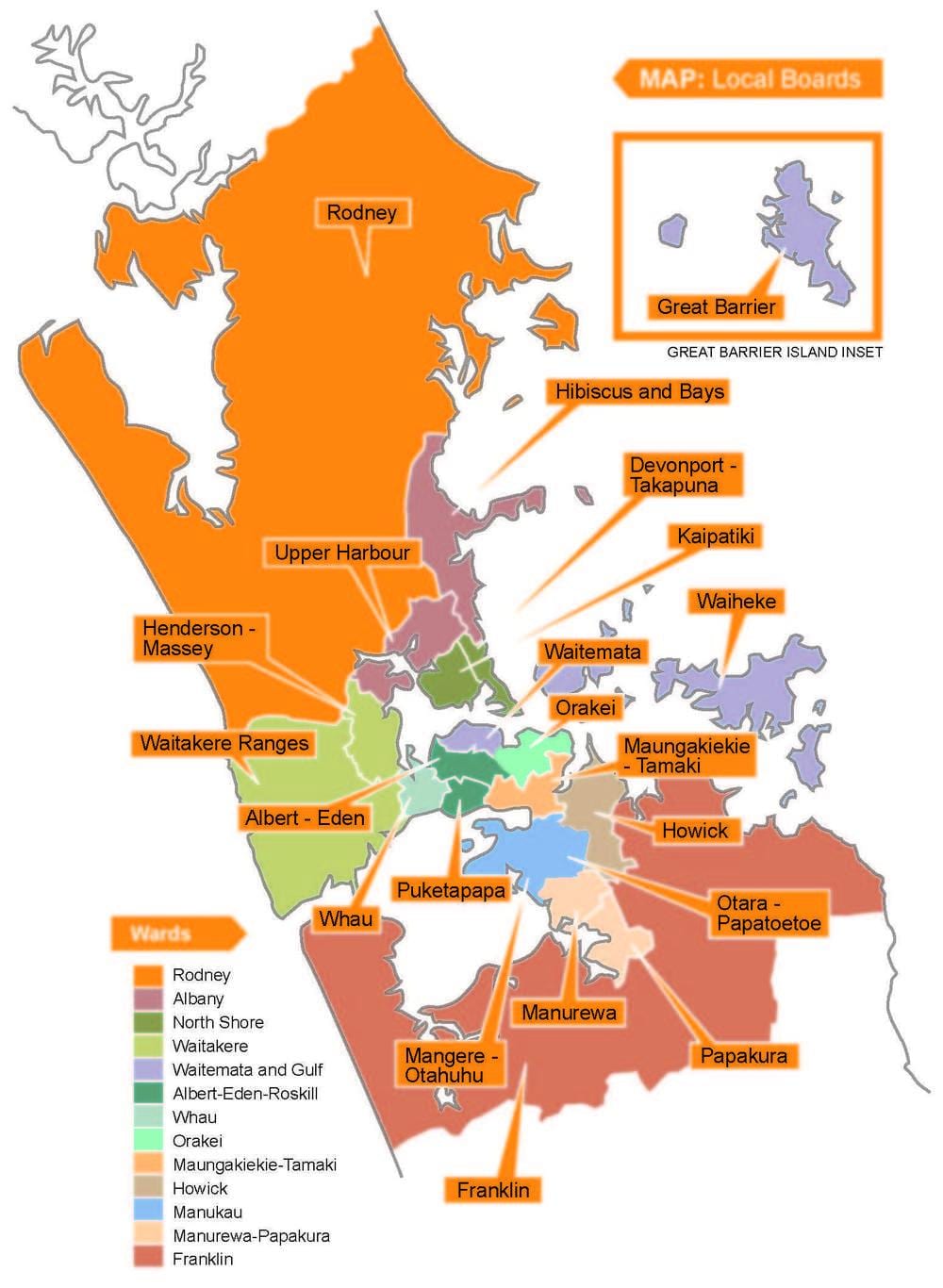 Auckland ਪ੍ਰੀਸ਼ਦ ਚੌਕੇ ਨਕਸ਼ਾ