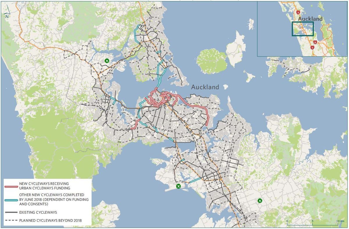 ਨਕਸ਼ਾ ਦੇ cycleway Auckland ਨਕਸ਼ਾ