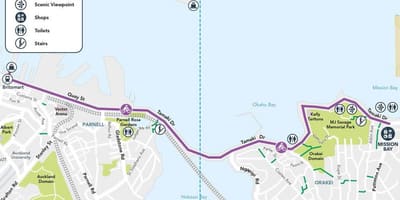 ਗੁਲਾਬੀ cycleway Auckland ਨਕਸ਼ਾ
