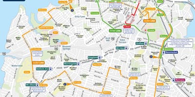 Auckland ਬੱਸ ਰਸਤਾ ਦਾ ਨਕਸ਼ਾ