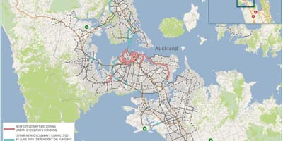 ਨਕਸ਼ਾ ਦੇ cycleway Auckland ਨਕਸ਼ਾ