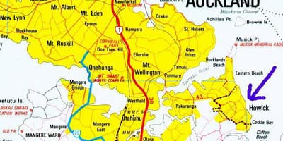 ਨਕਸ਼ਾ ਦੇ Howick Auckland